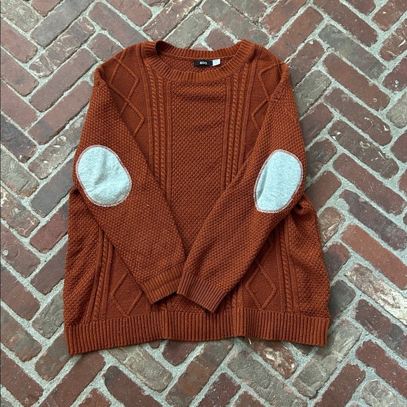 BDG Orange Cable knit Oversized Crew Neck Sweater - Picture 2 of 5